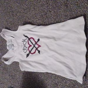 🐥 Vintage Y2K Chick by Nicky Hilton❤️‍🔥Crossed Heart Rhinestone Tank Top!!🐥